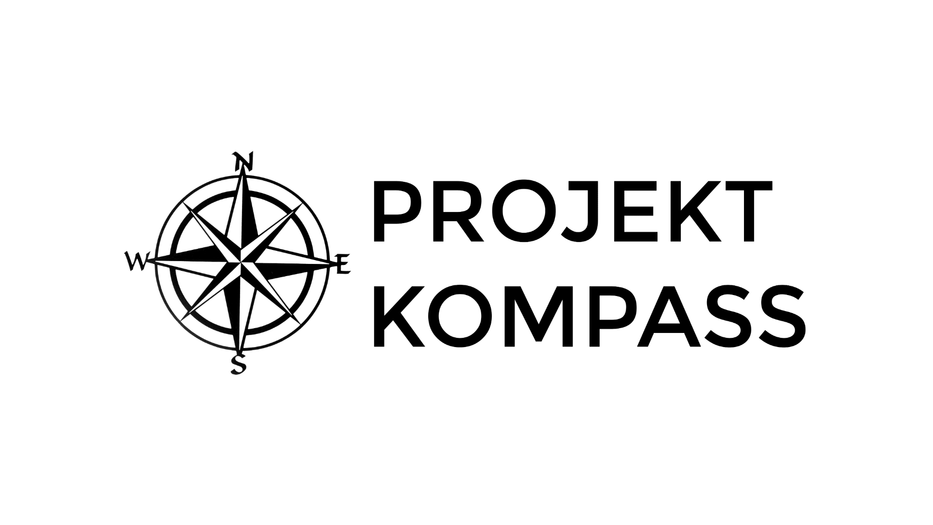 Logo für das Projekt Kompass mit einer Kompassrose links neben dem Text.
