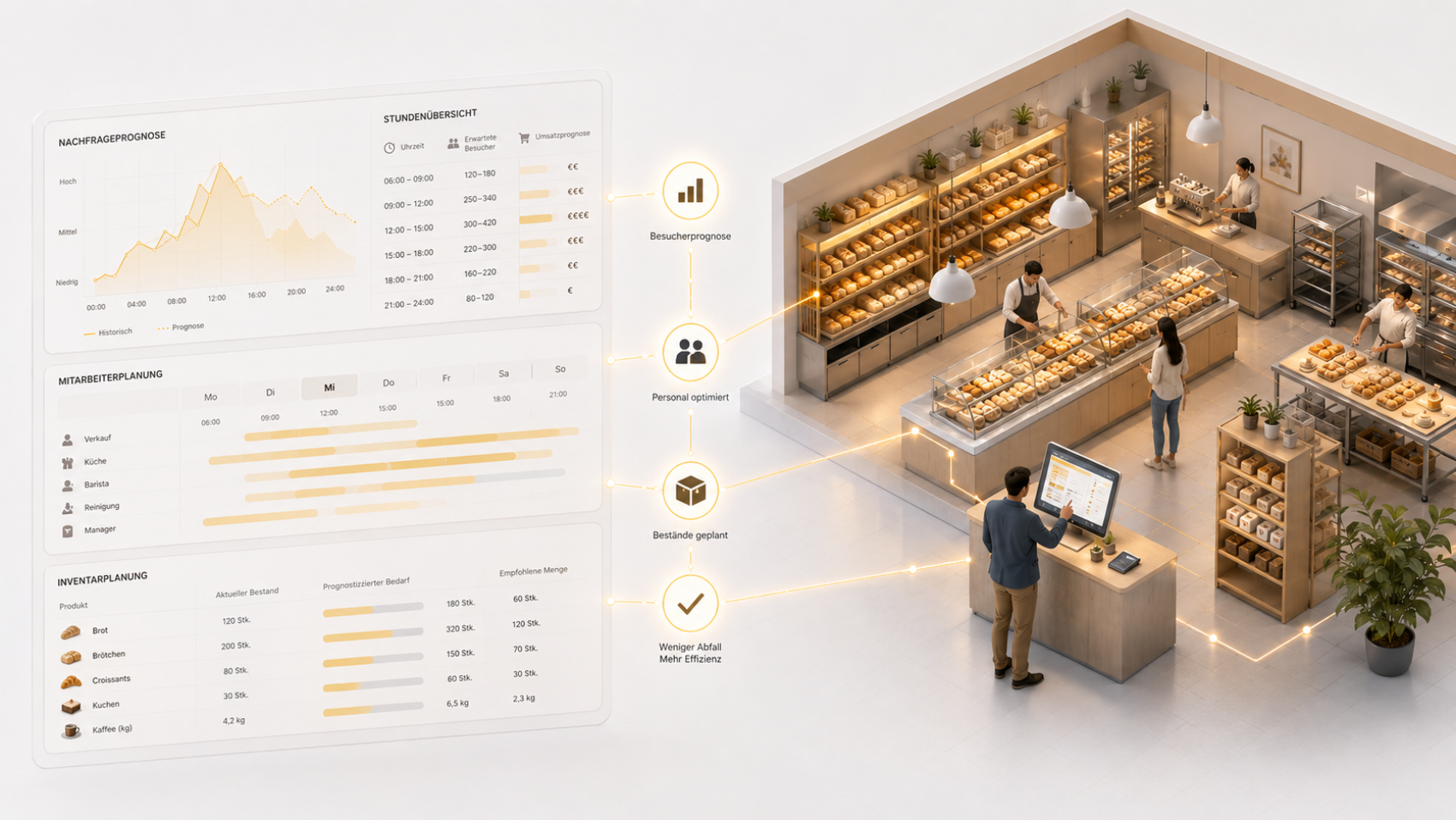 Visualisierung der Datenanalyse in einer Bäckerei